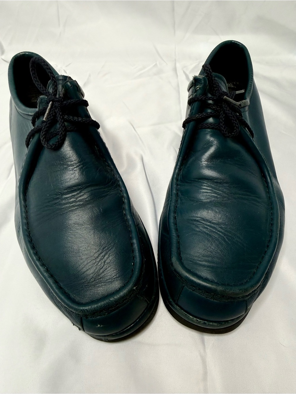 Men's Vintage Blue Leather Casual Lace-Up Shoes